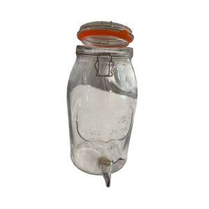 Savannah Glassware Co Beverage Dispenser Jar with Spigot and Airtight Lid